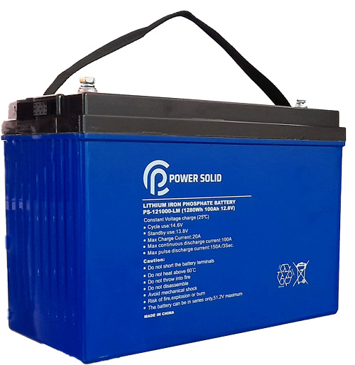 Power Solid Battery Lithium 12V 100Ah